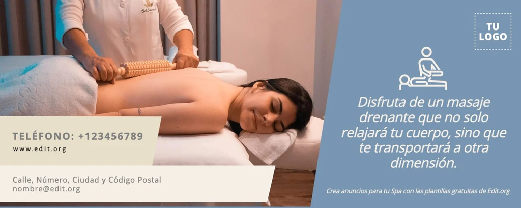 Plantilla para anuncio de Spa editable gratis