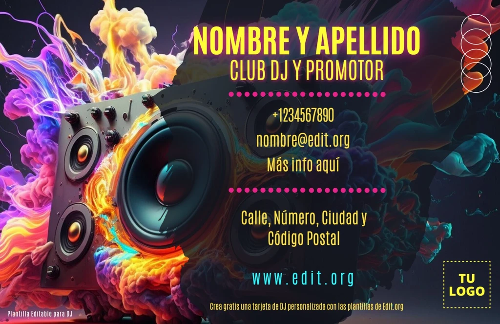 Plantilla para tarjeta de presentación de DJ grtais