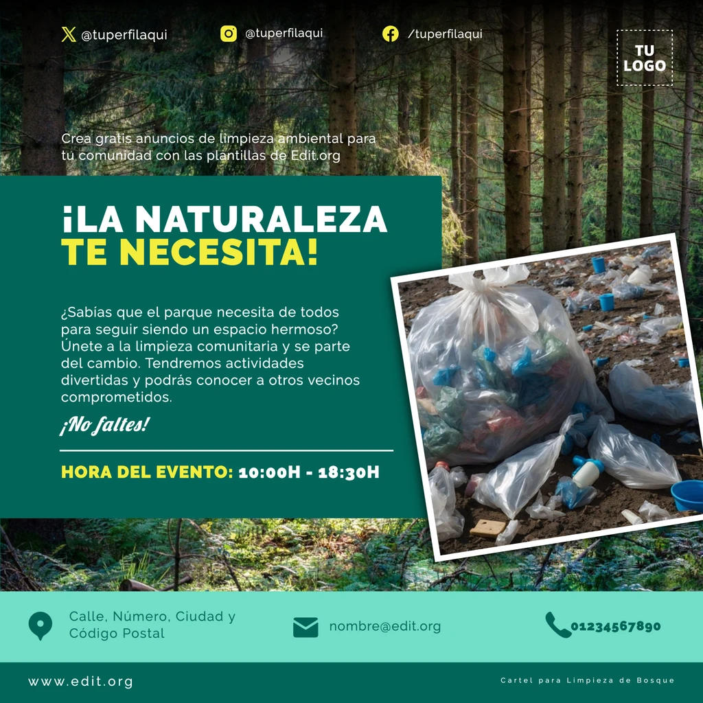 Folleto de limpieza de naturaleza para personalizar online