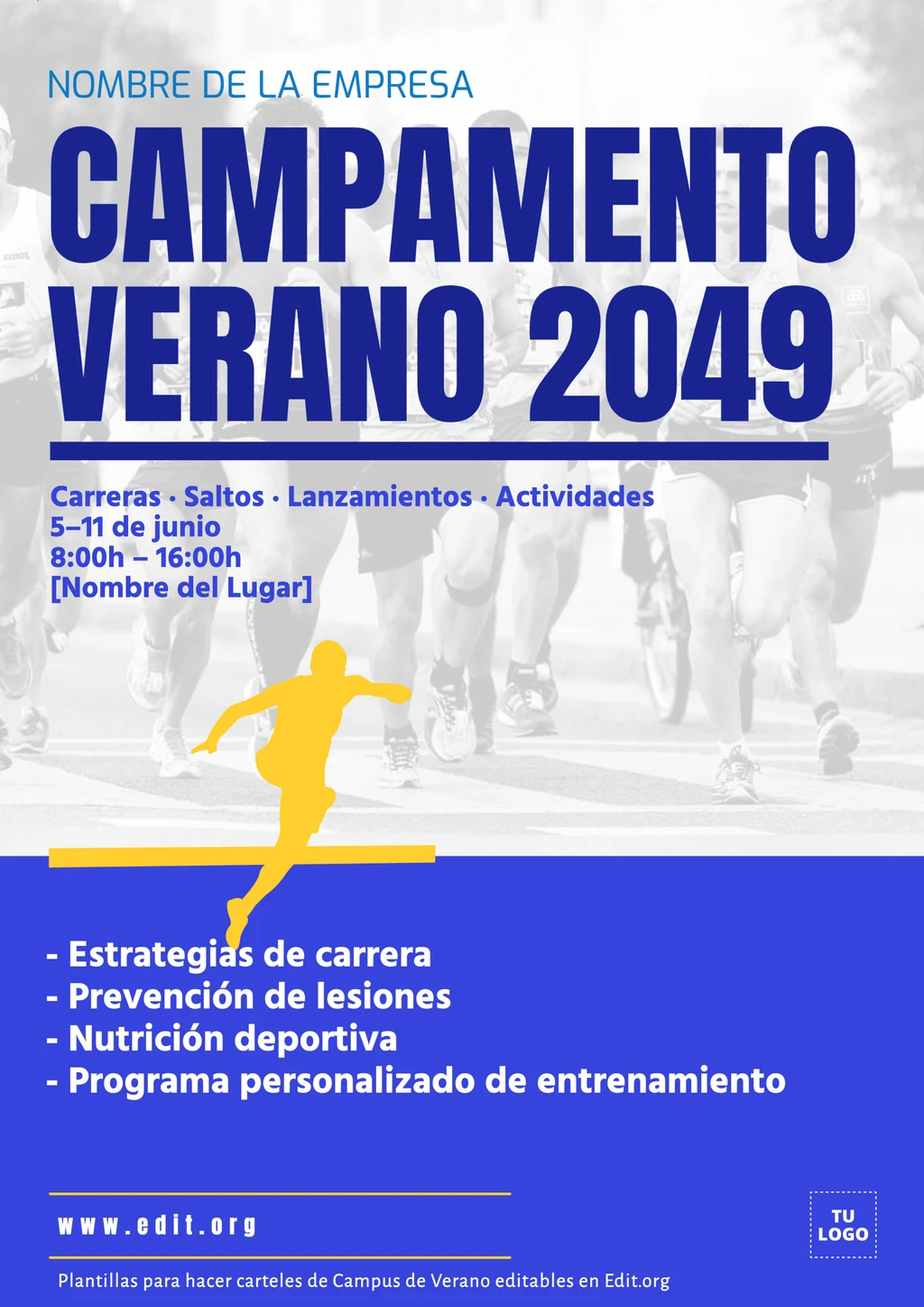 Cartel Escuela de Verano para editar gratis online