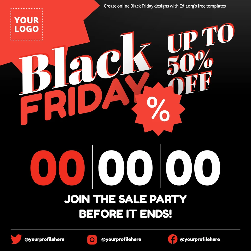 Online graphic editor for free with banner templates for Black Friday