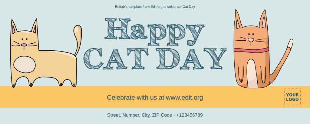 Free World International Cat Day banner template