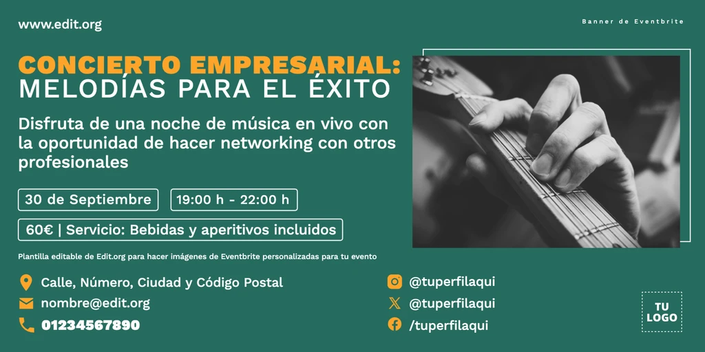 Plantilla para Eventbrite banner para tu evento gratis descargable