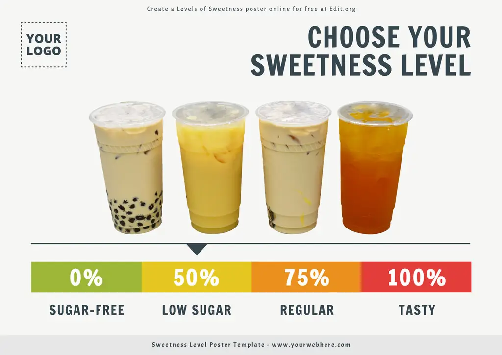 Printable Drink Sweetness Level poster design