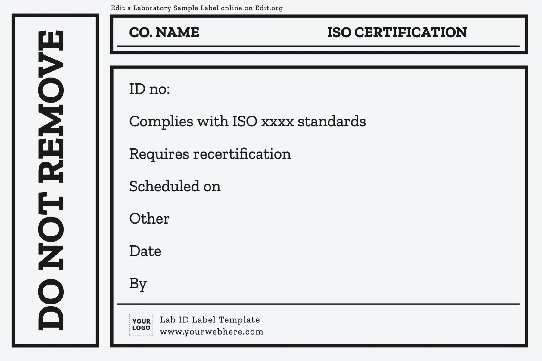 Customizable Lab Sample ID Label template online