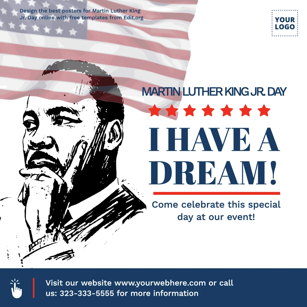 Custom I Have a Dream poster template for MLK Day