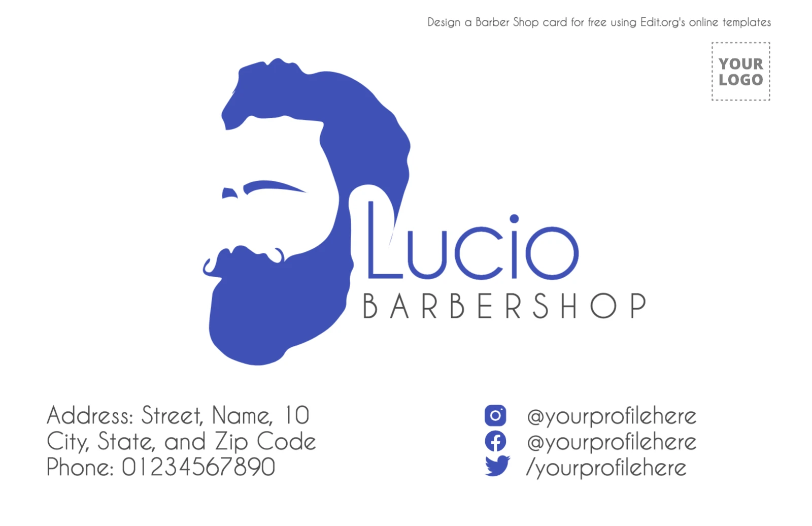 Free editable Barber Shop business card template