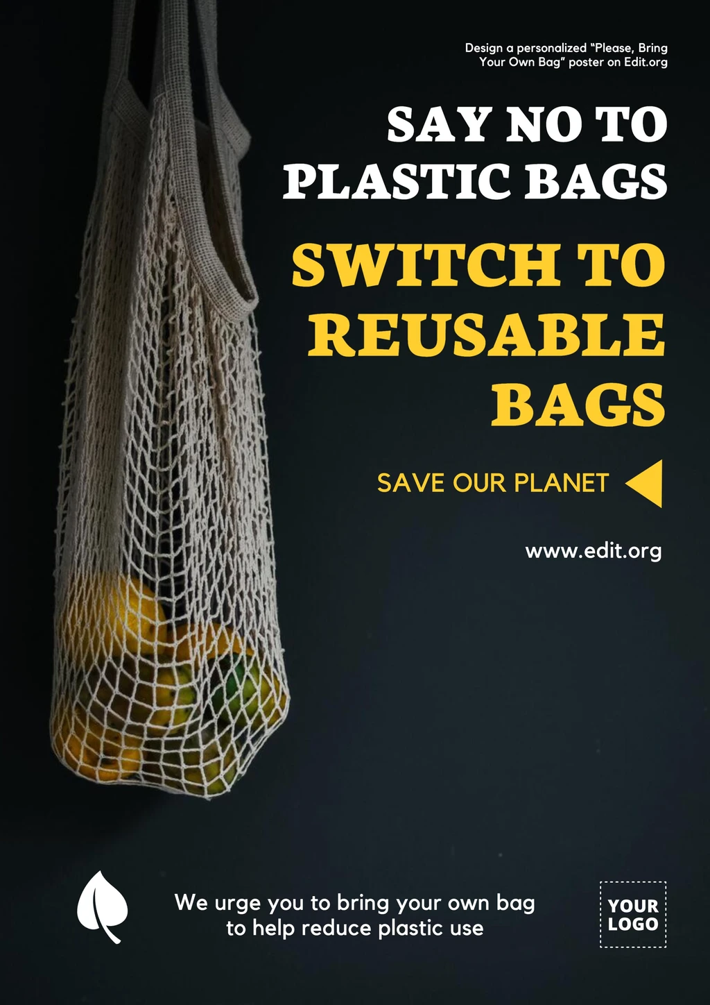 Printable Bring your own Shopping Bag poster