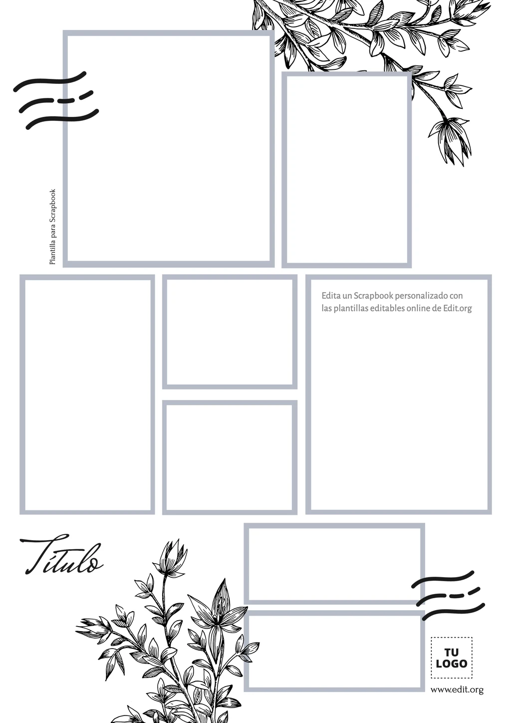 Plantilla para hacer un álbum personalizado Scrapbook gratis