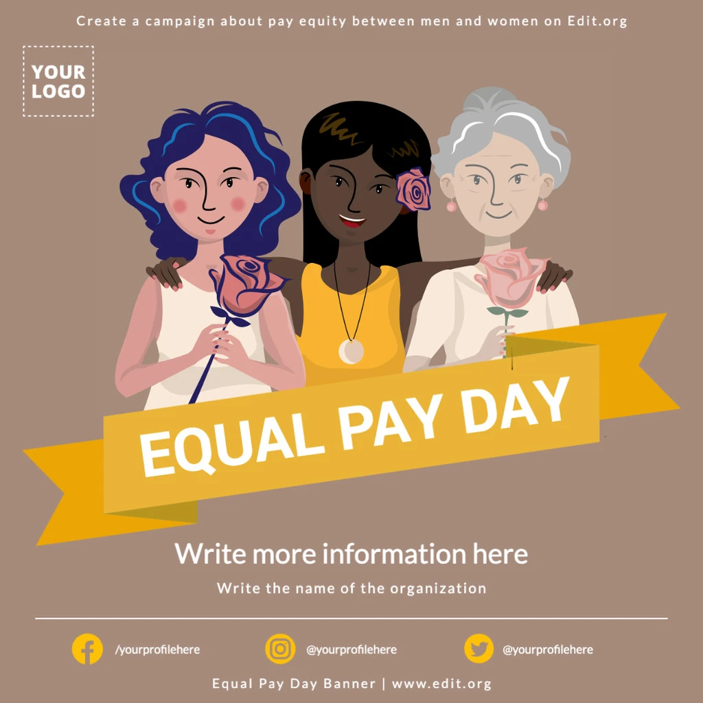 Free Equal Pay for equal work poster to print