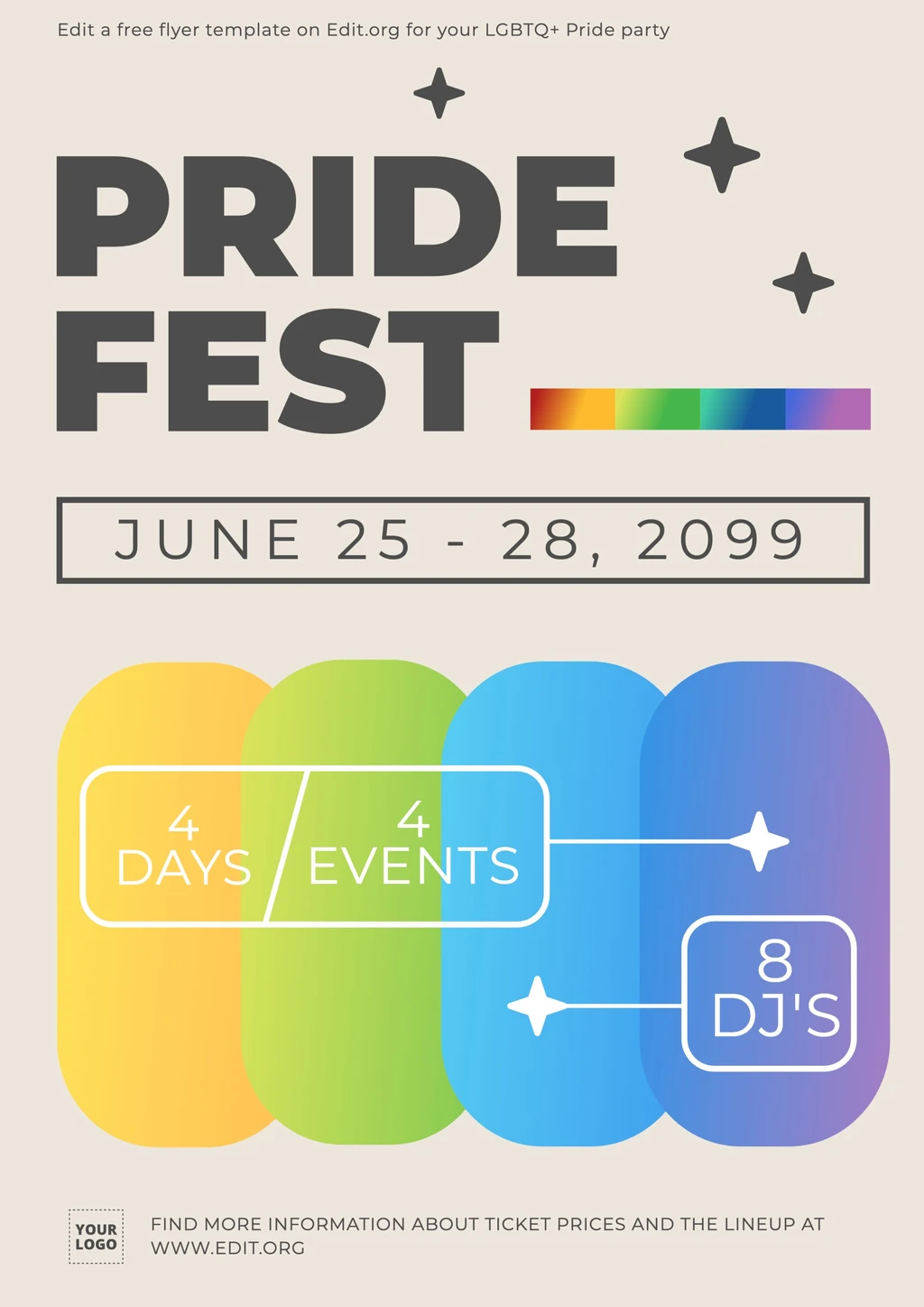 Free editable Pride Festival poster template