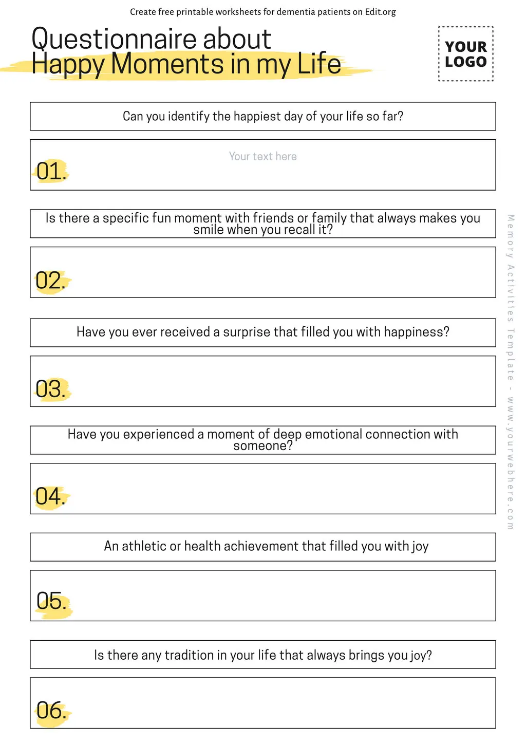 Free Printable Dementia Activities