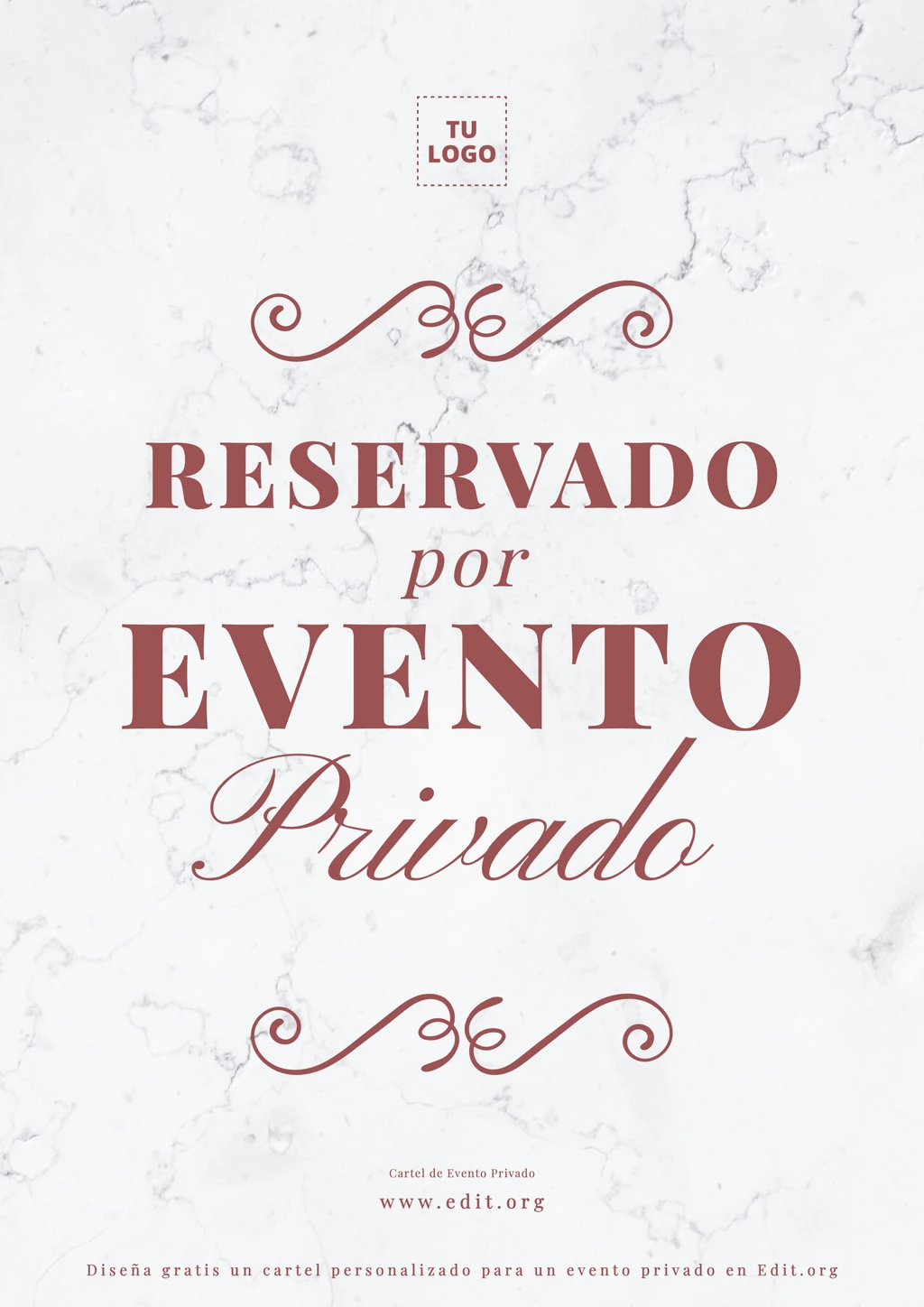 Cartel de Evento Privado para editar y descargar gratis