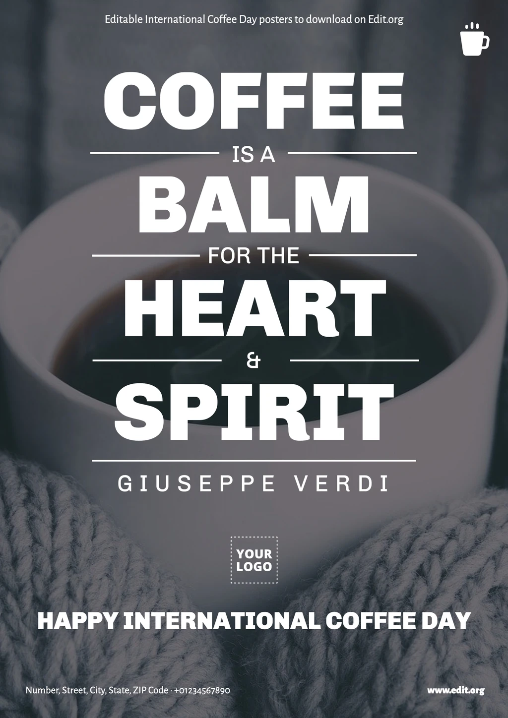 International Coffee Day poster template to download