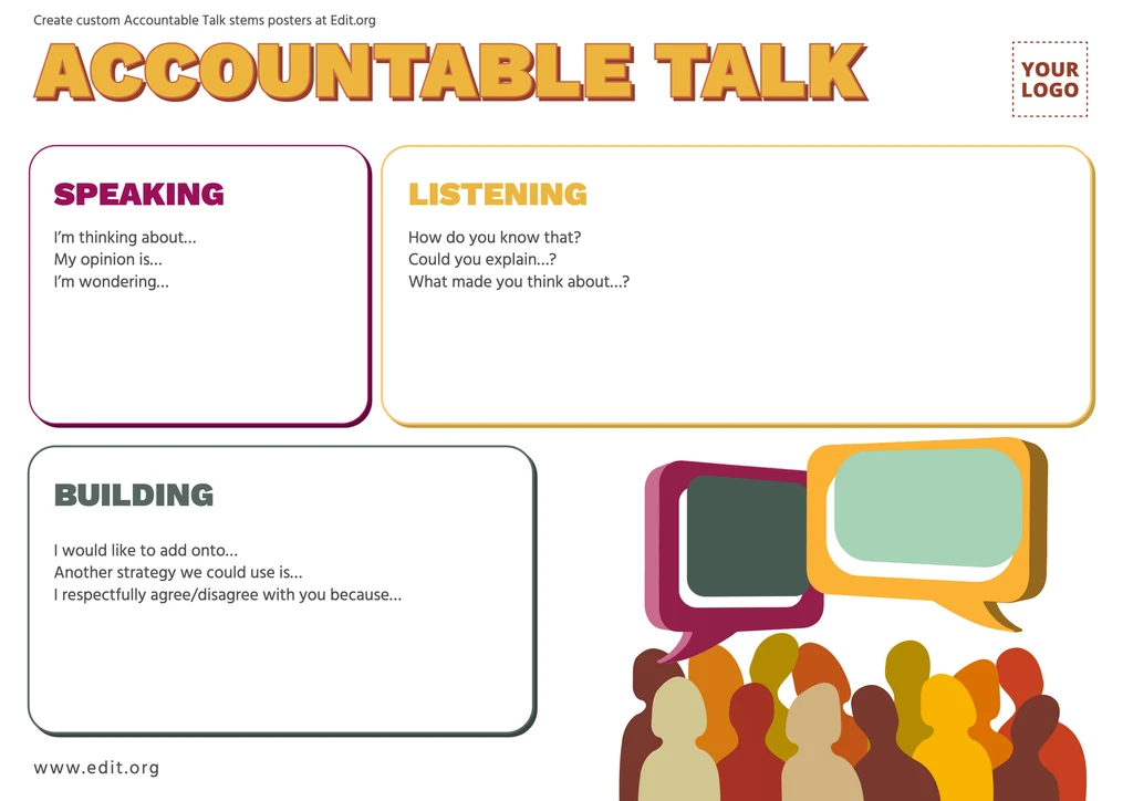 Accountable Talk stems printable for classroom