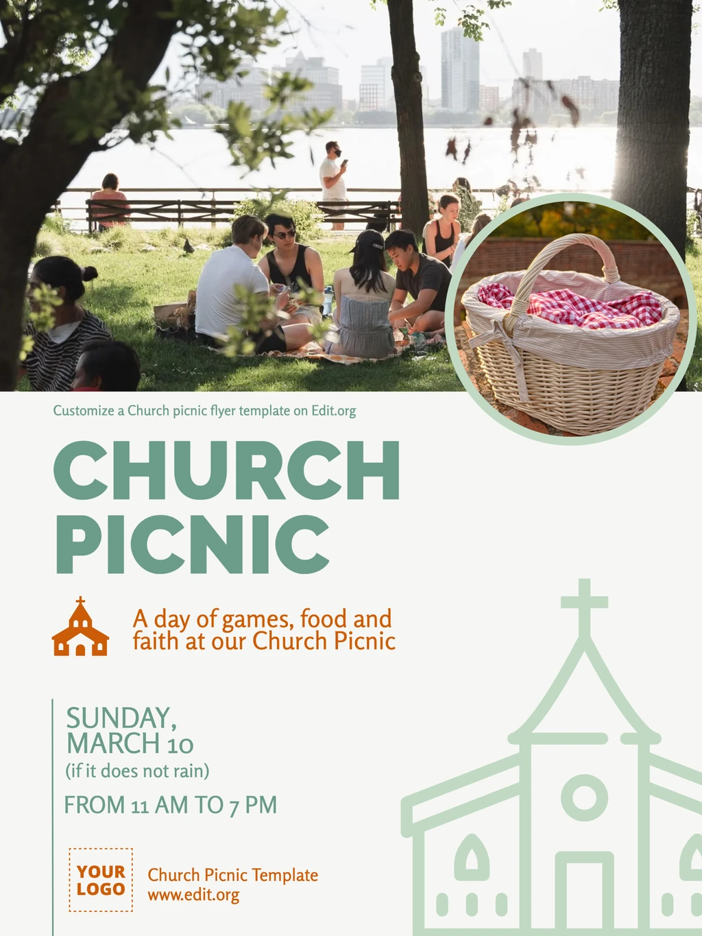 Custom Church Picnic flyer template online