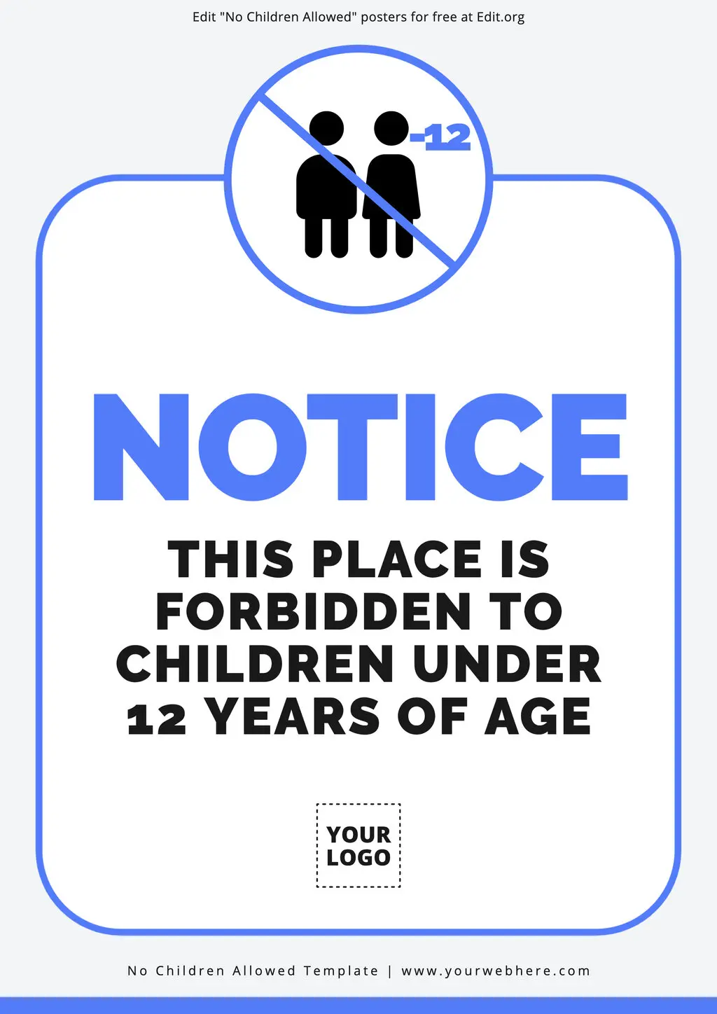 Custom Forbidden to Children sign template