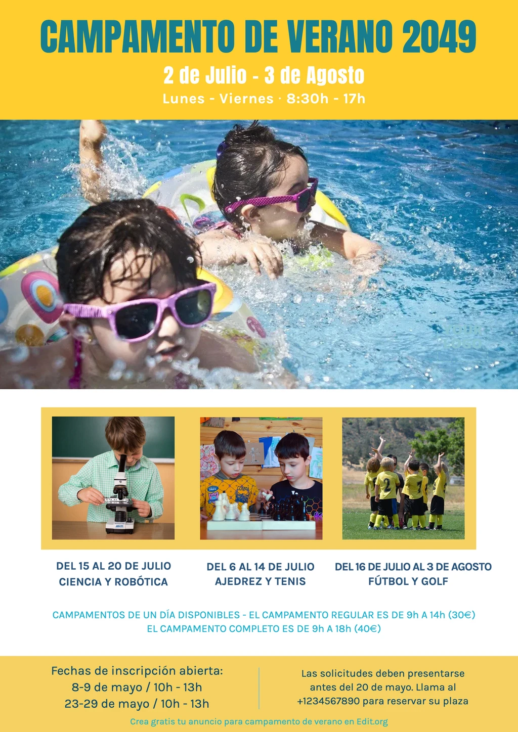 Folleto Campamento de Verano descargable gratis