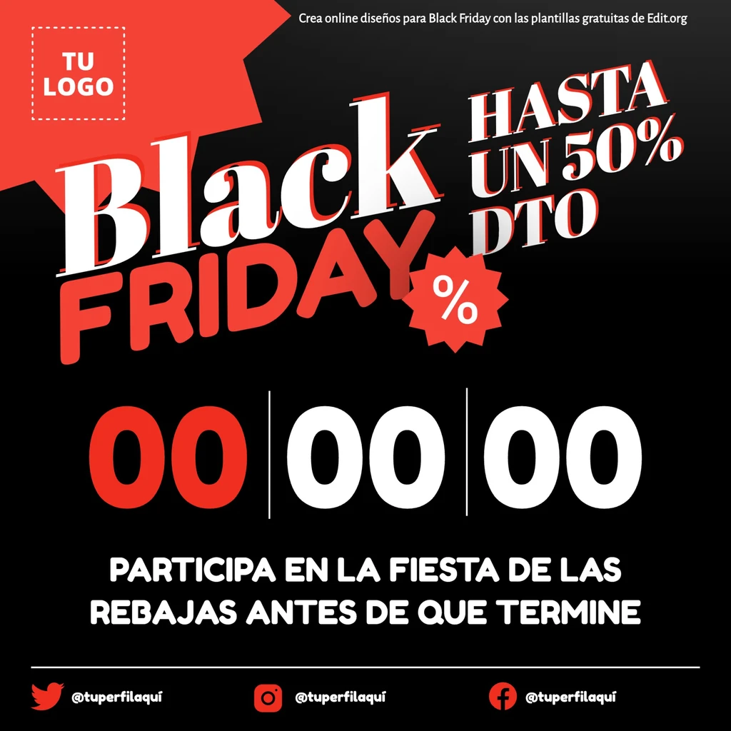 Editor grafico online con carteles de Black Friday