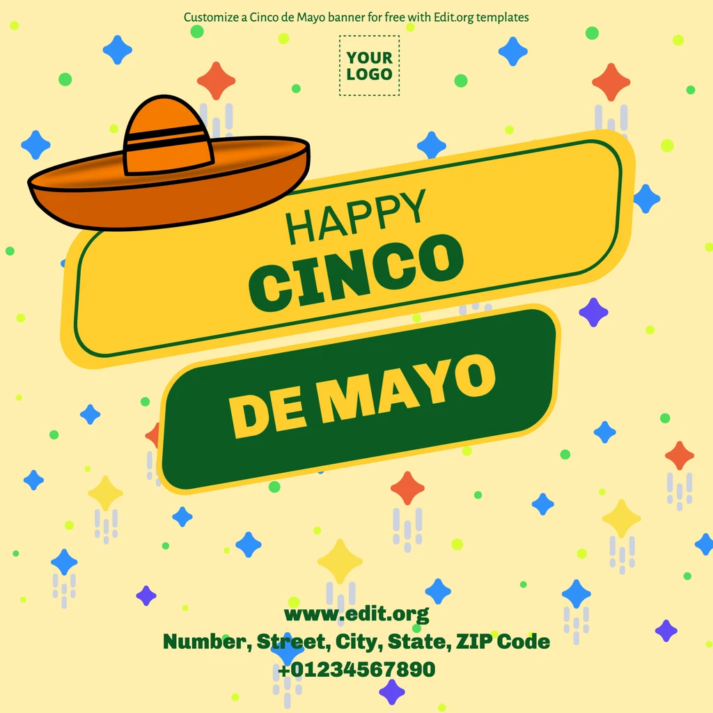 Happy Cinco de Mayo banner printable design