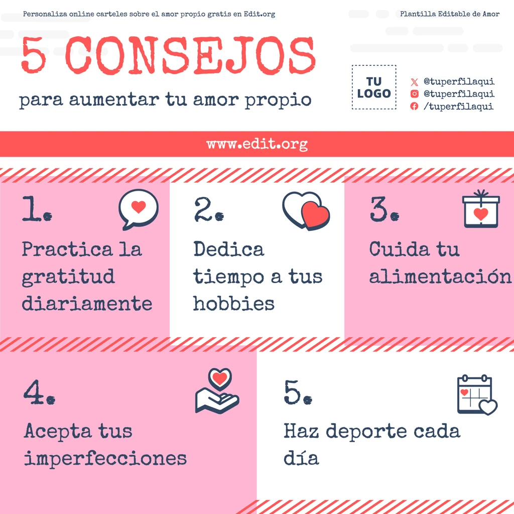 Cartel sobre el amor propio para descargar gratis