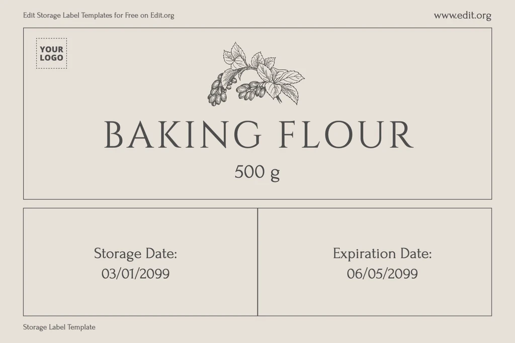 Editable Food Storage Container Labels templates