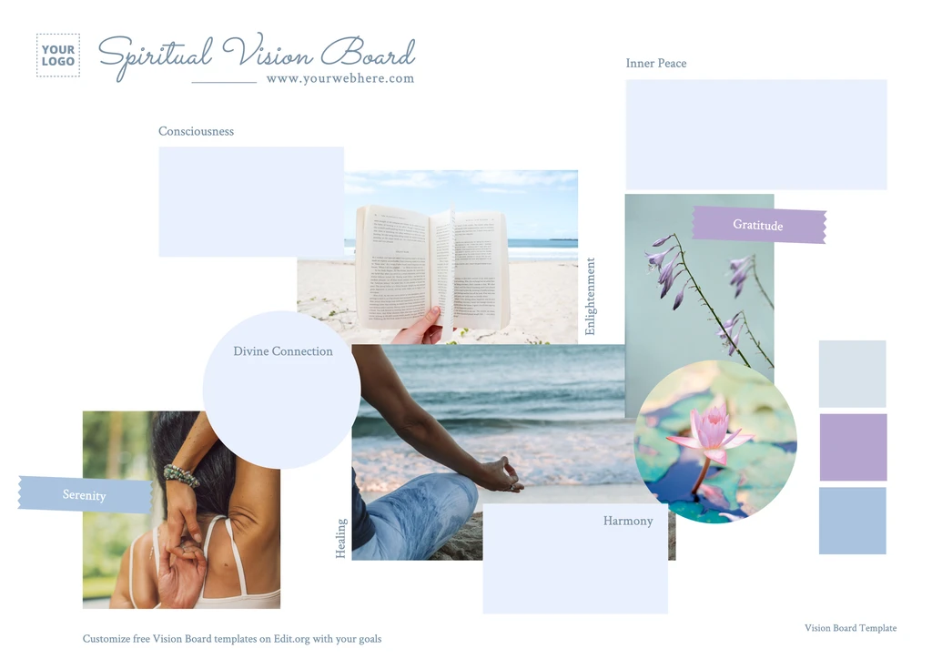 Free editable Vision Board template printable