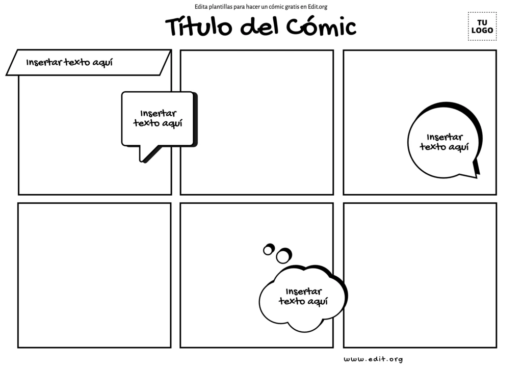 Plantilla cómic 6 viñetas para imprimir gratis