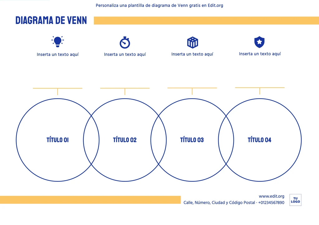Plantilla Diagrama de Venn editable para descargar