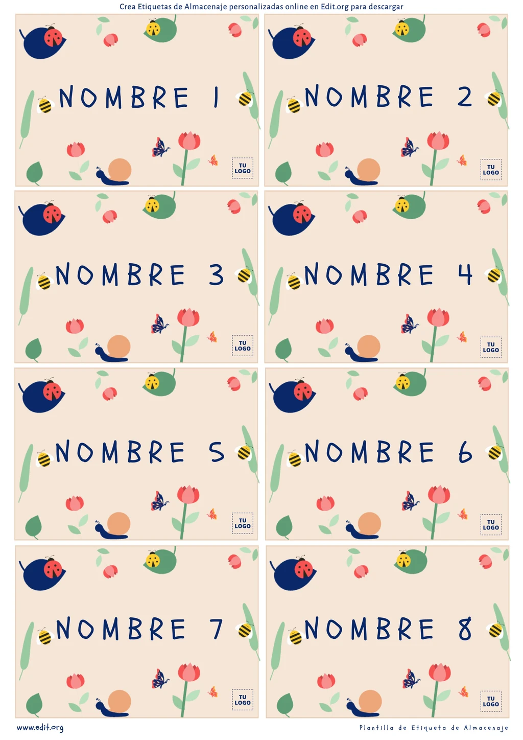 Plantillas de Etiquetas para marcar material escolar