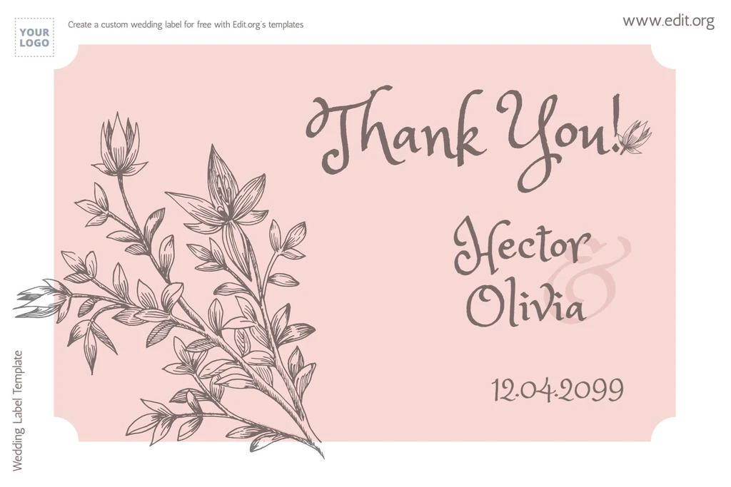 Customizable Wedding guest address labels template
