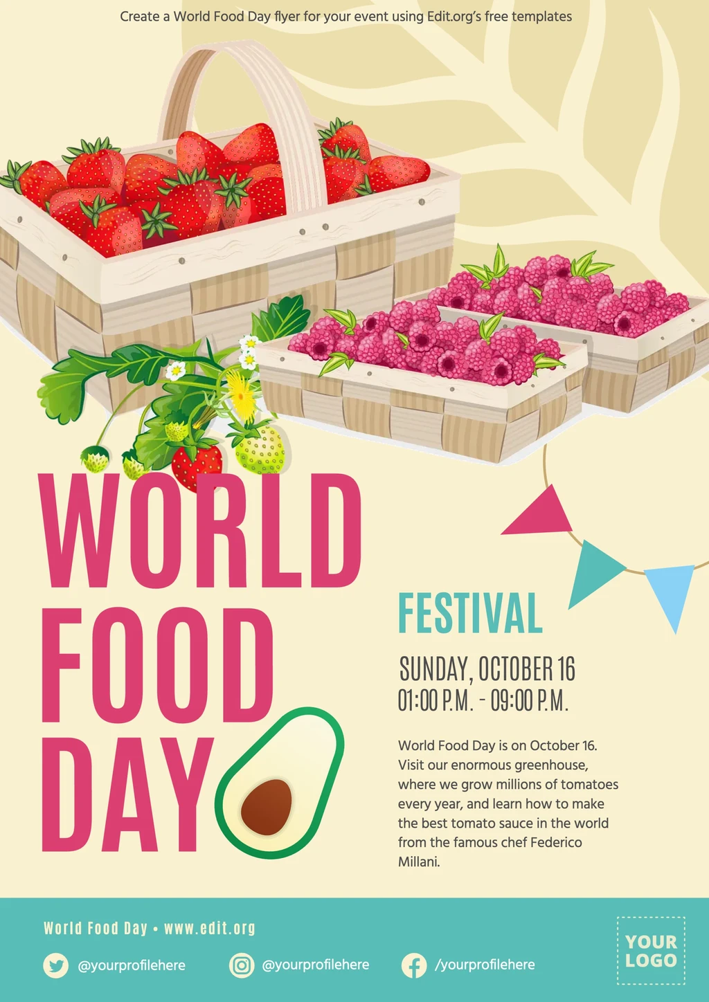 Oct 16 World Food Day poster template to customize online