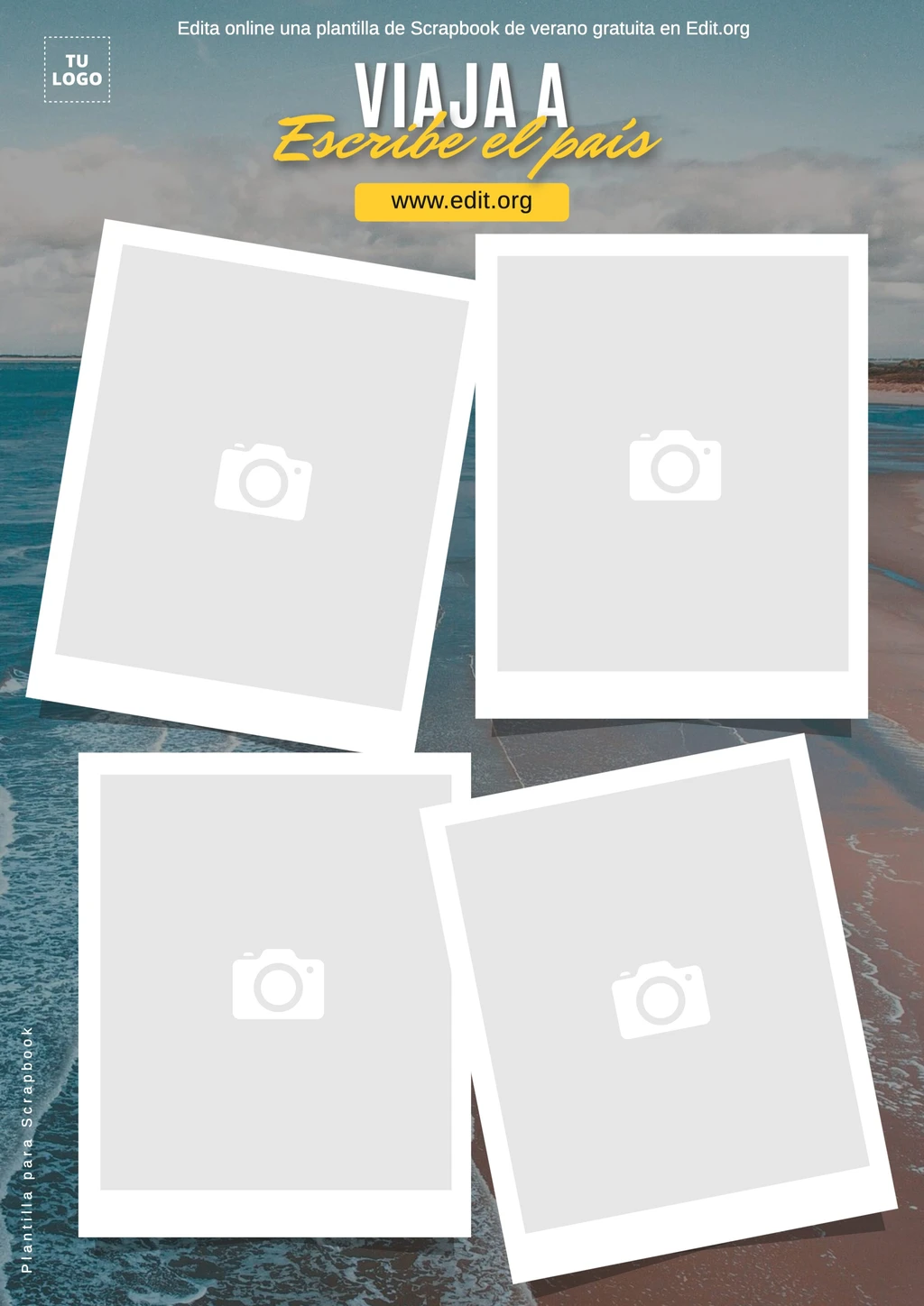 Plantilla para Scrapbook digital de viajes para editar online