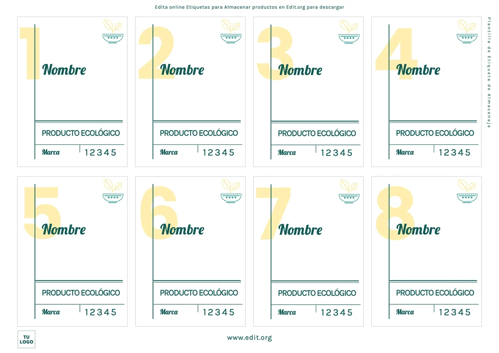 Plantillas para hacer Etiquetas para Almacenaje de Materiales