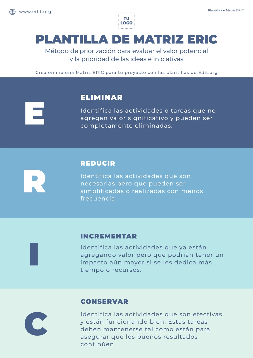 Matriz ERIC plantilla gratis para editar online