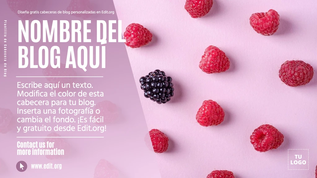 Plantilla portada de Blog editable gratuita para descargar