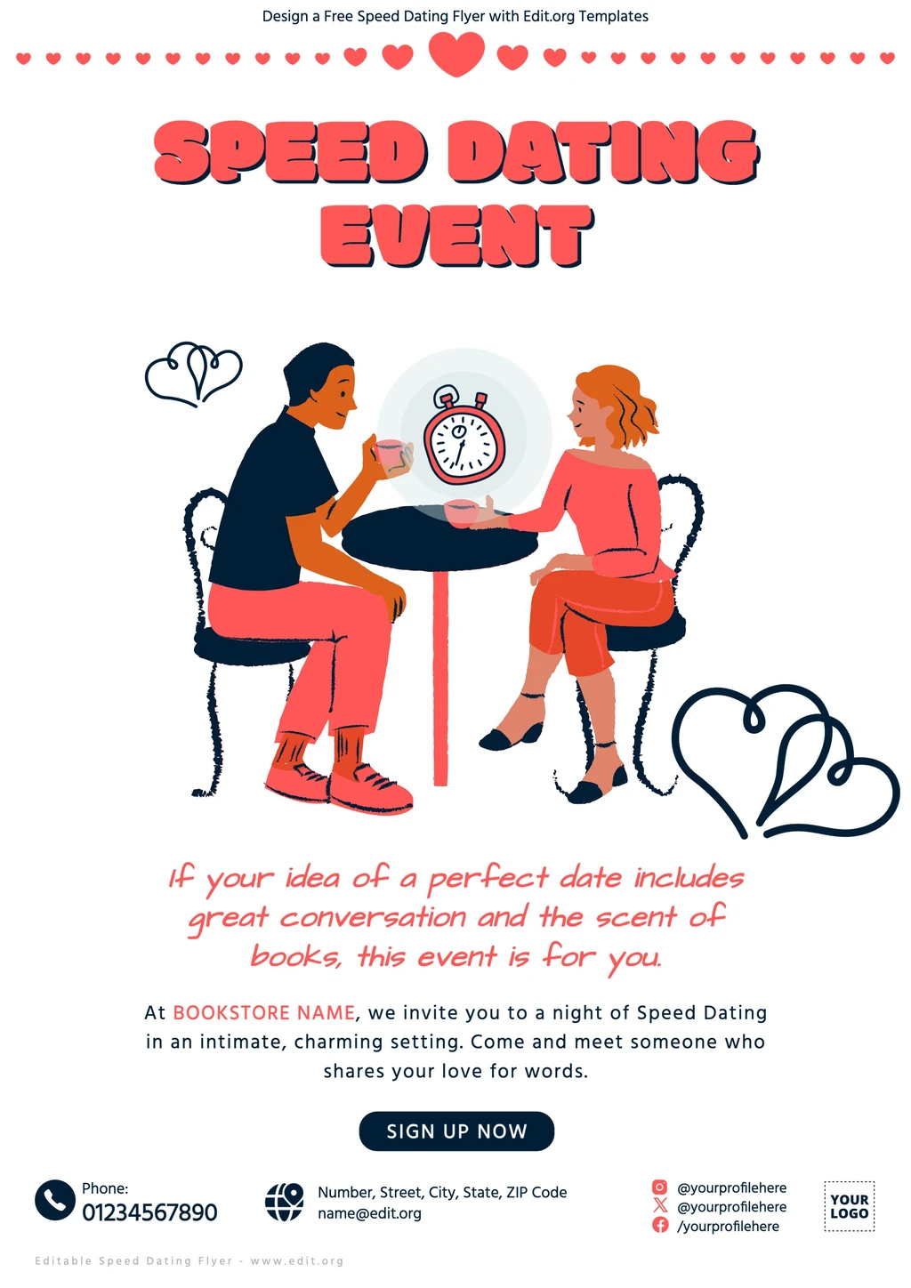 Creative Speed Dating event flyer template