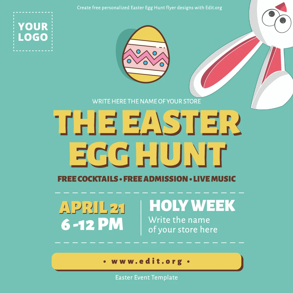 Free printable Easter Egg Hunt poster design