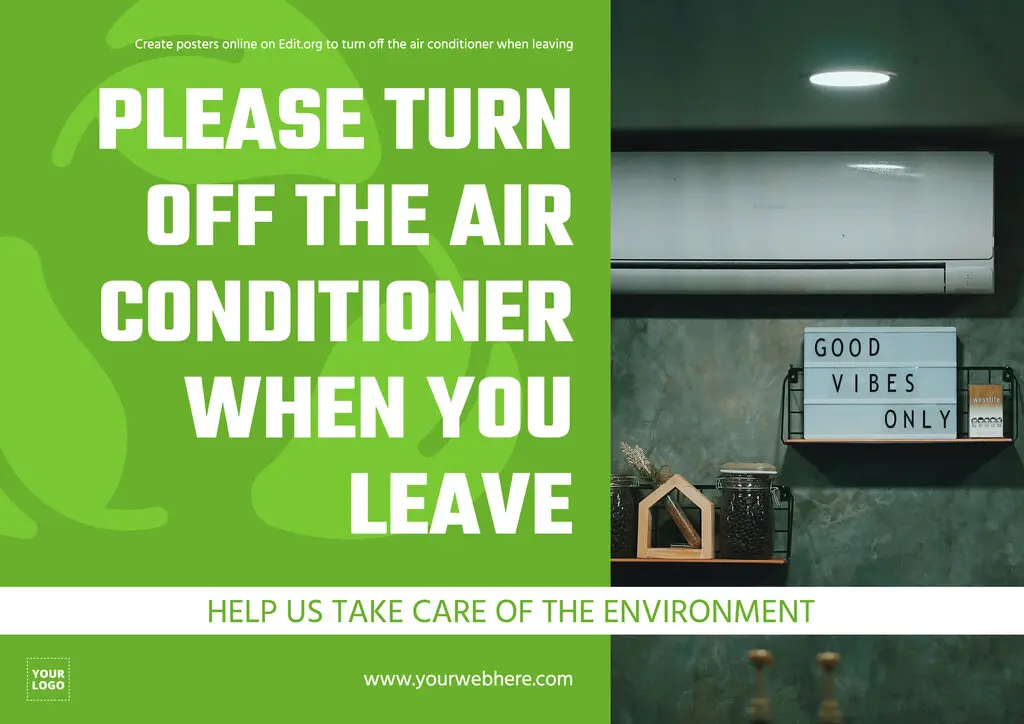 Customizable Turn Off Air Conditioner poster template