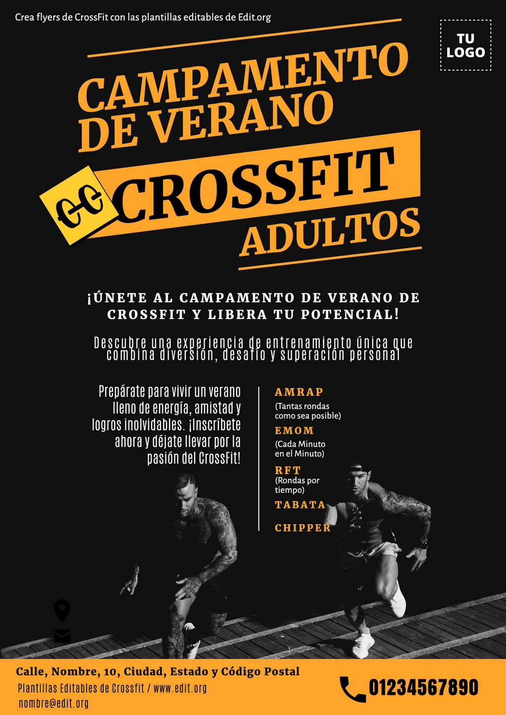 Plantilla de póster CrossFit personalizable online