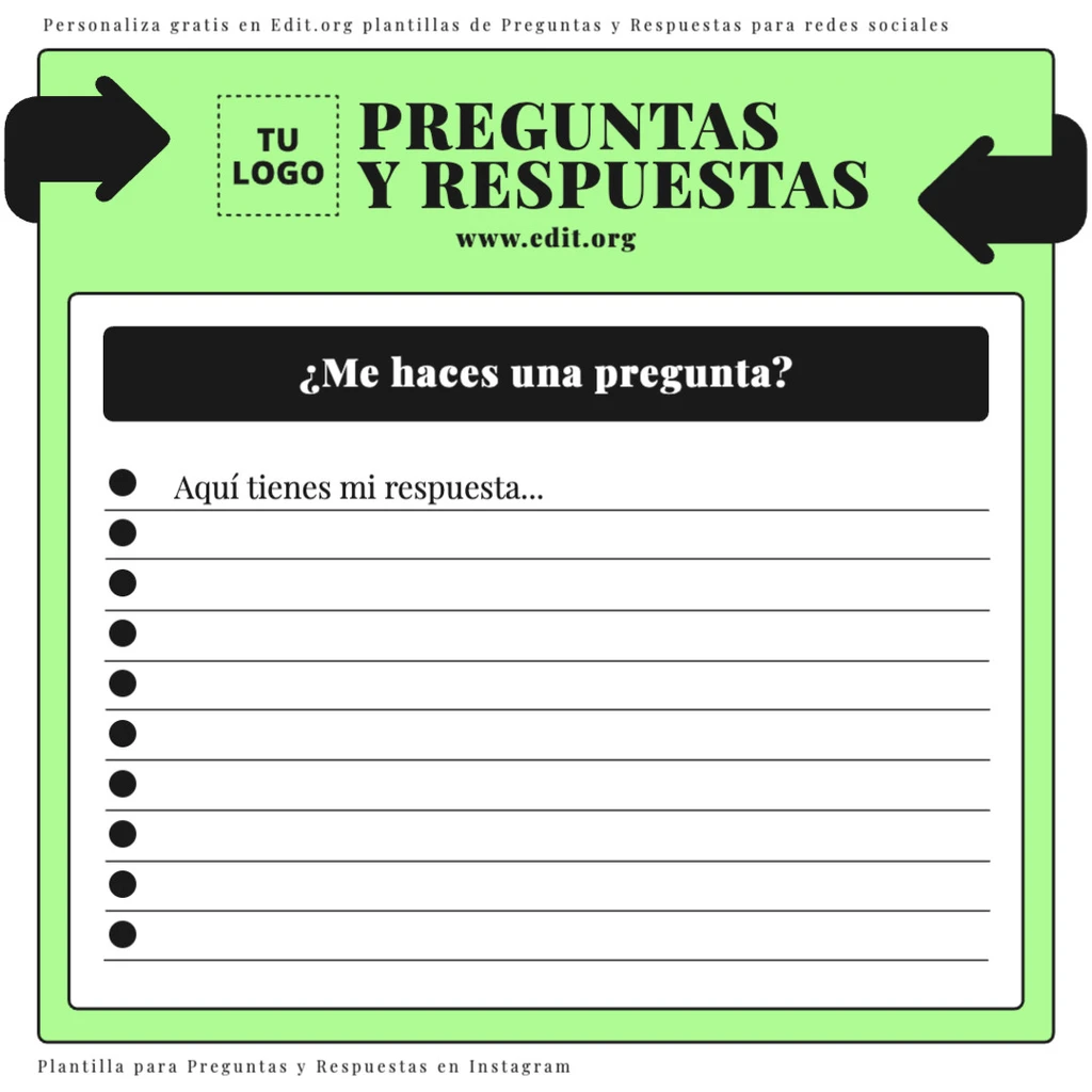 Plantillas para preguntas en Instagram editables online