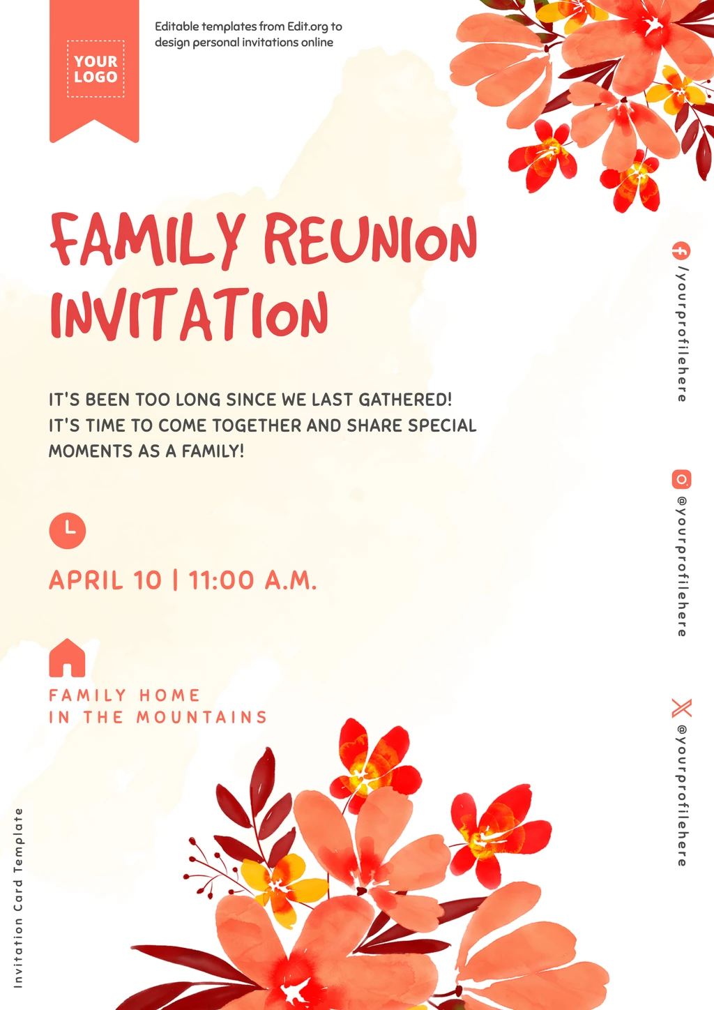 Make your own Invitation Card for party or reunion