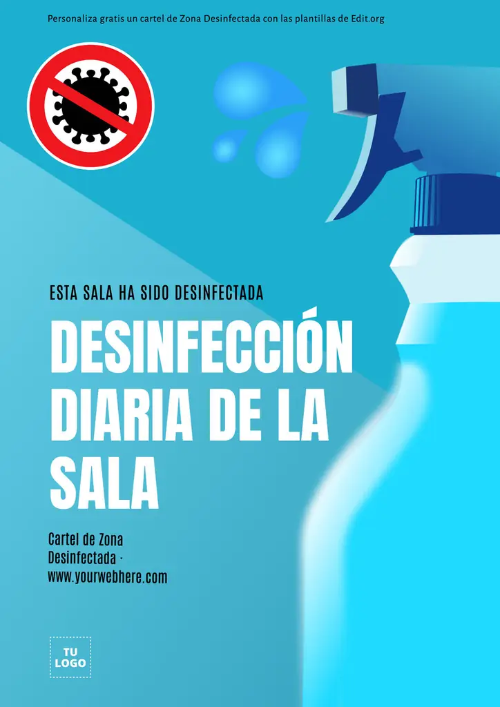 Cartel de Desinfección Diaria de la Sala para editar