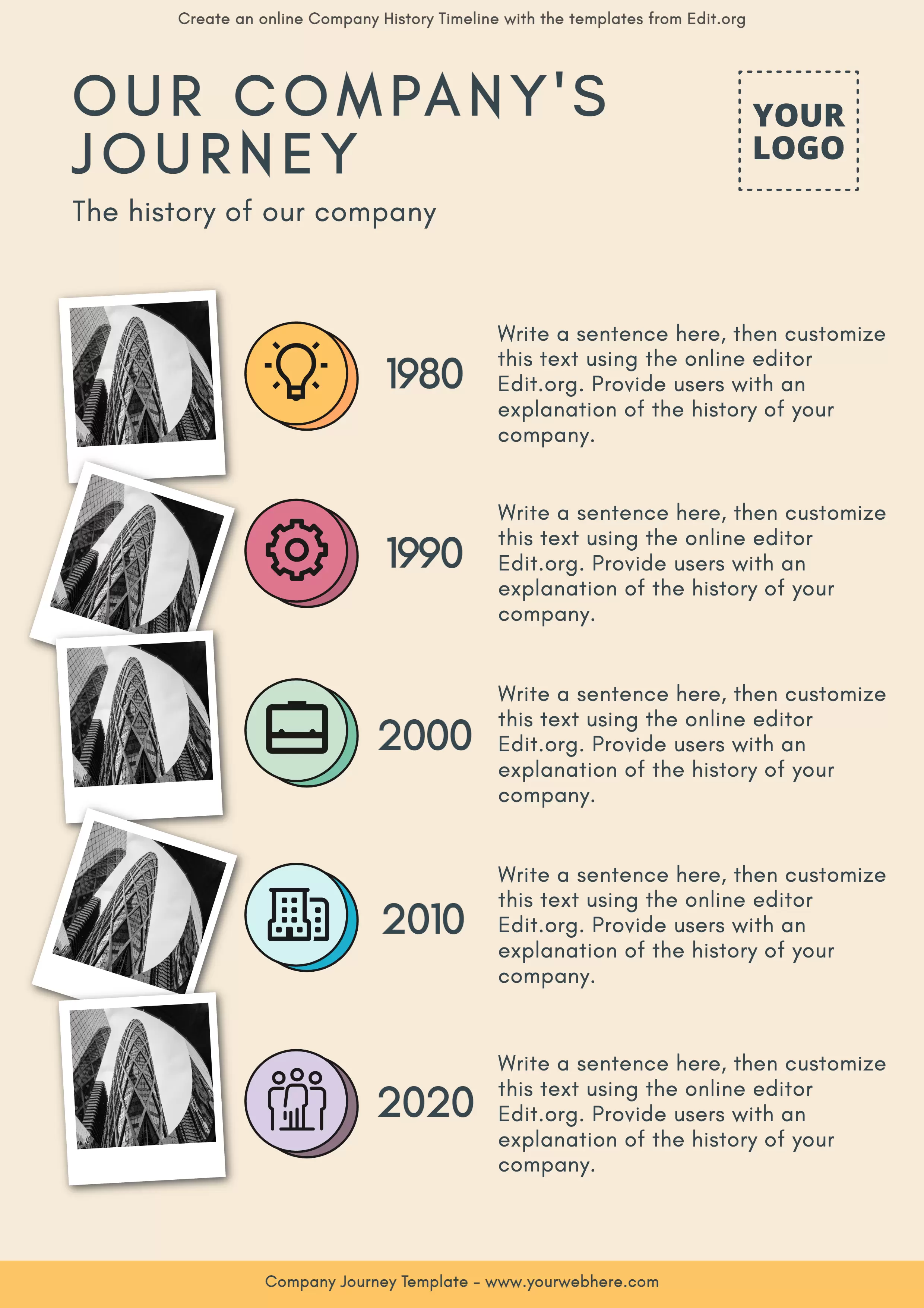 Printable Company History template free to customize online