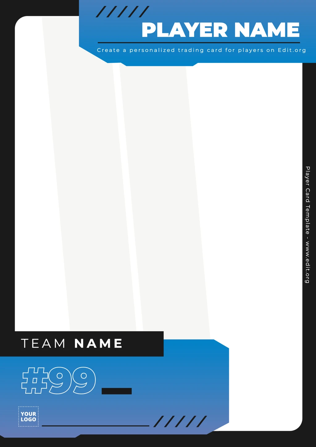 Custom blank Sports Card template to download