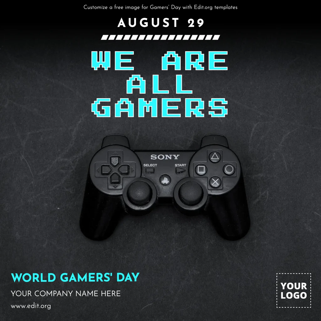 Custom International Video Game Day banner template
