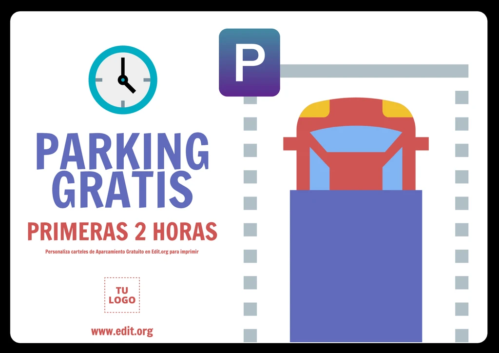 Señal de Estacionamiento Gratuito para editar e imprimir