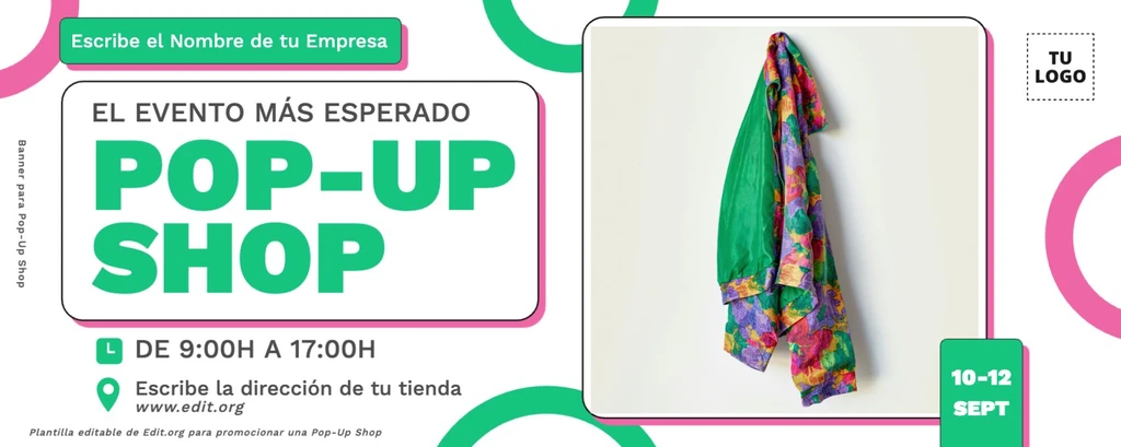 Plantilla para Pop-Up Shop editable gratis