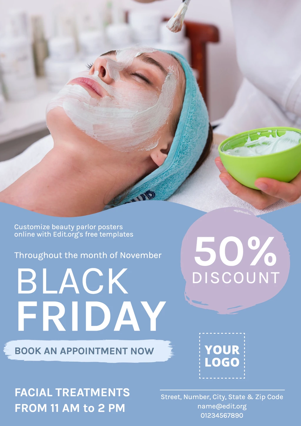 Beauty Parlour offer poster template free