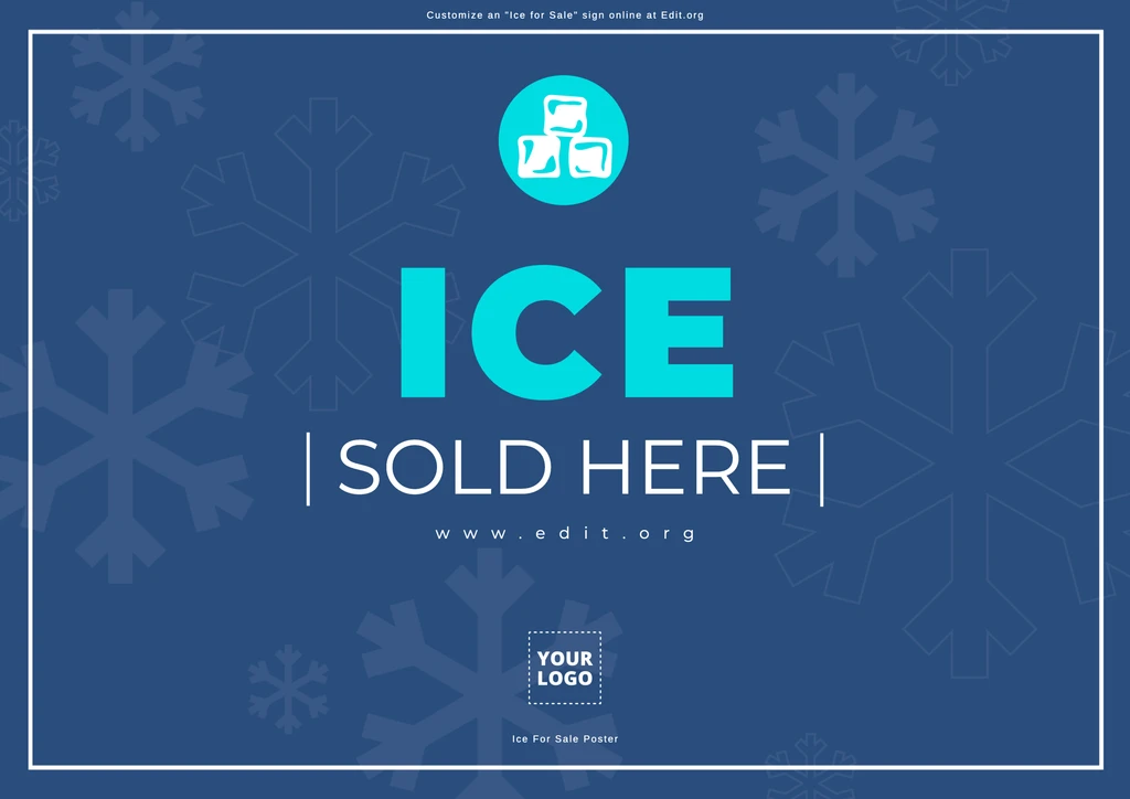 Downloadable Ice Sold Here poster for store